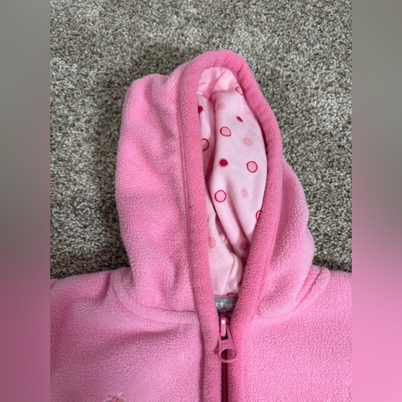 Vintage Baby Girl Carter’s Fleece Hooded Zip Up Bear 6 months - Picture 3 of 7